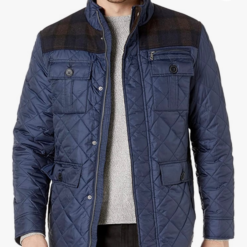Cole Haan mixed media quilted jacket